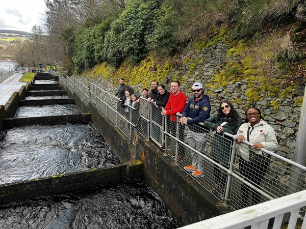 ND Law students visit the fish ladder adjacent to Pitlochry Dam