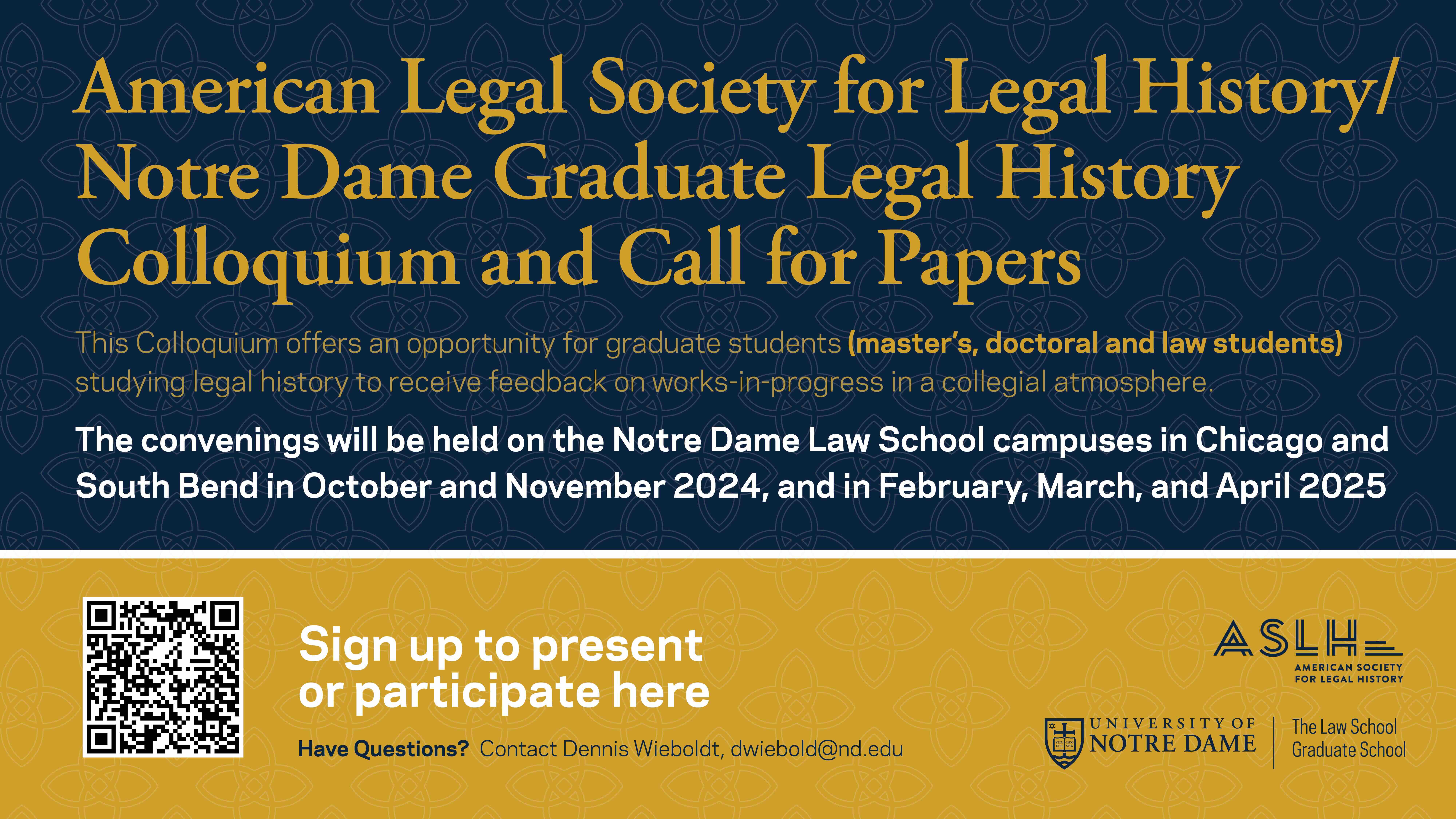Legal History Colloquium: Call for Papers