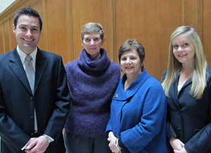 Matt O'Rourke, Professor Barbara Fick, Professor Judy Fox, and Sarah Burch